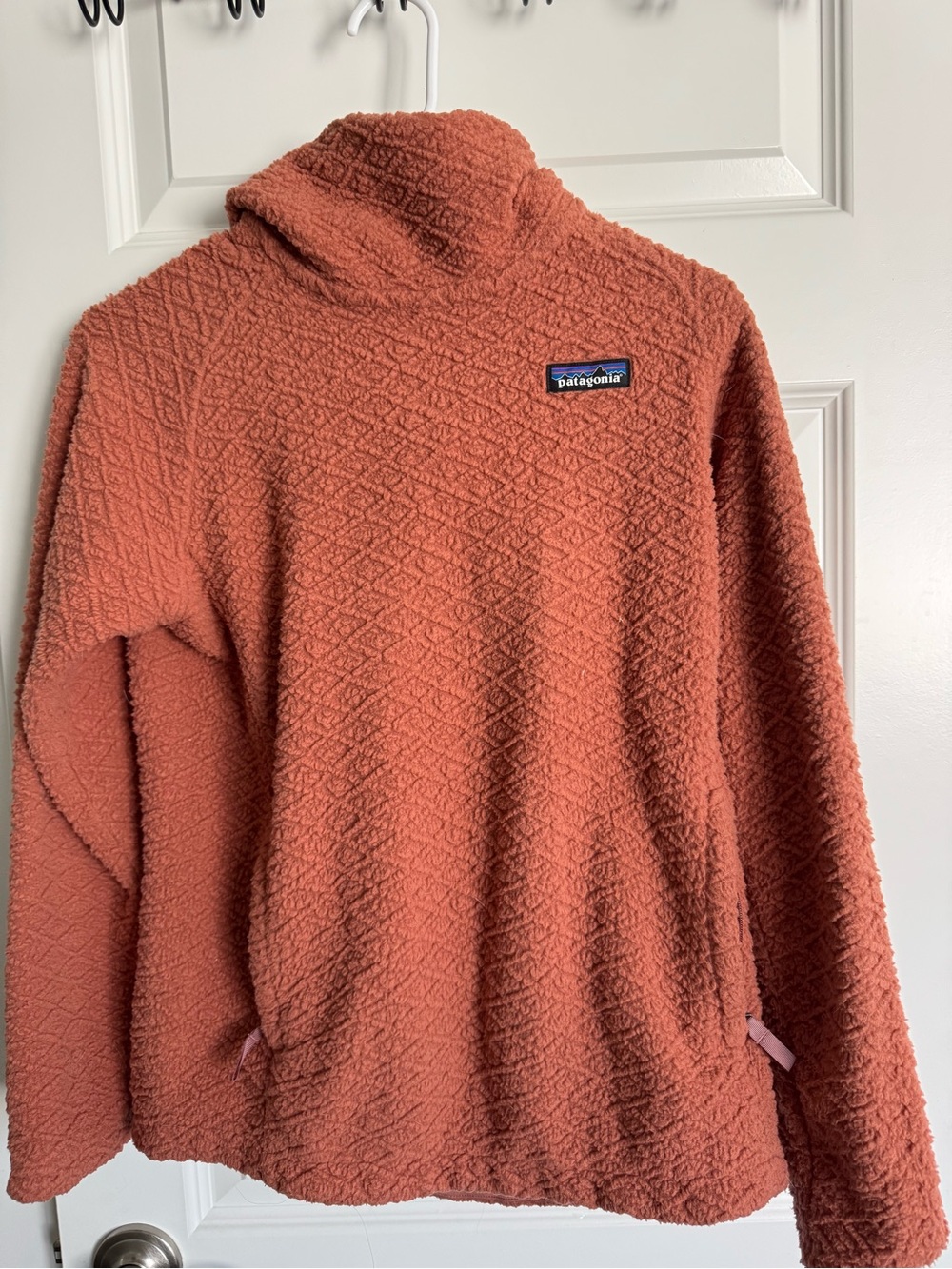 Patagonia Women's Textured Fleece Turtleneck Sweater - Rust Orange